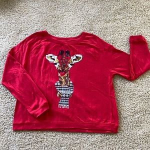 Red giraffe sweatshirt